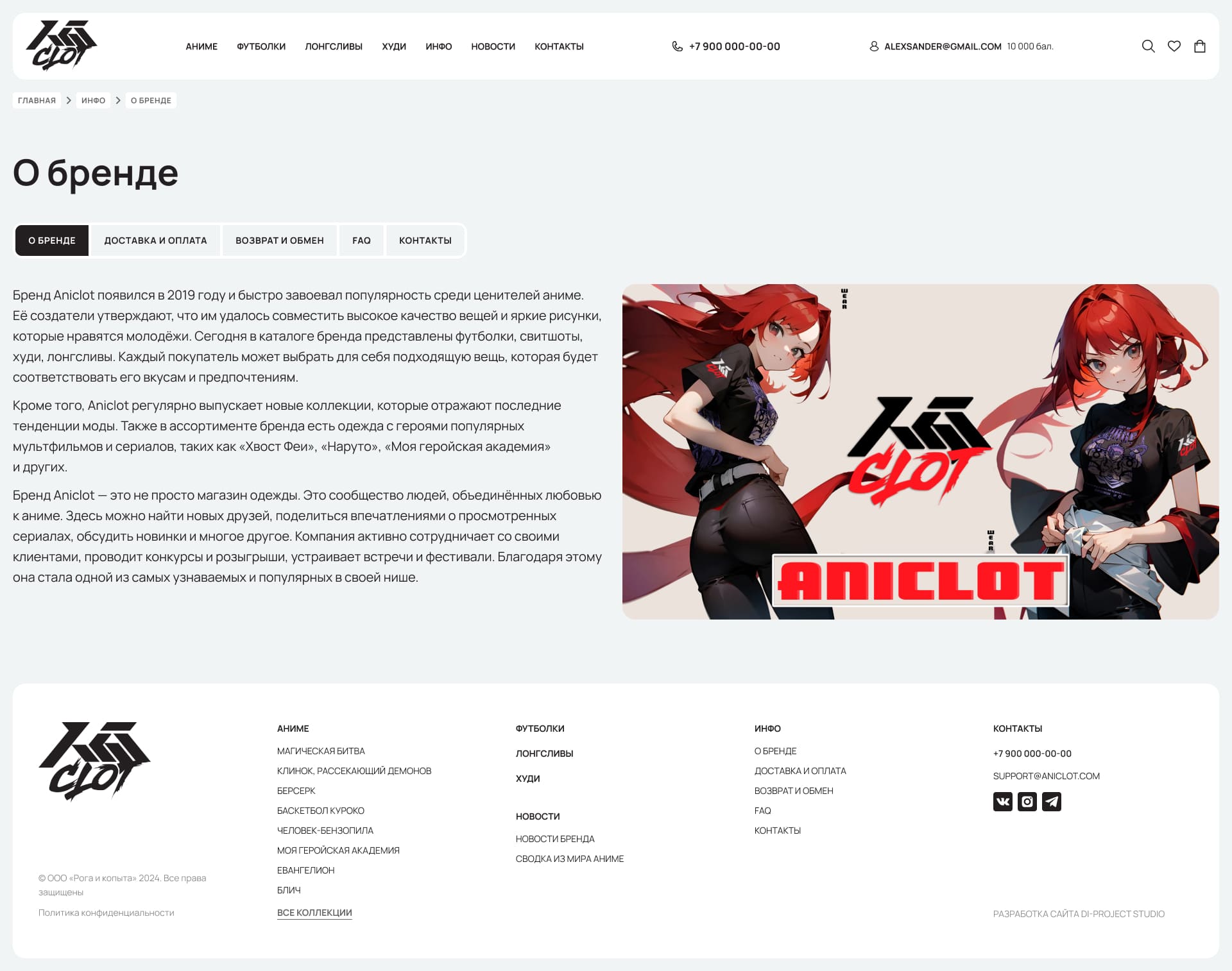 Акция в магазин Aniclot