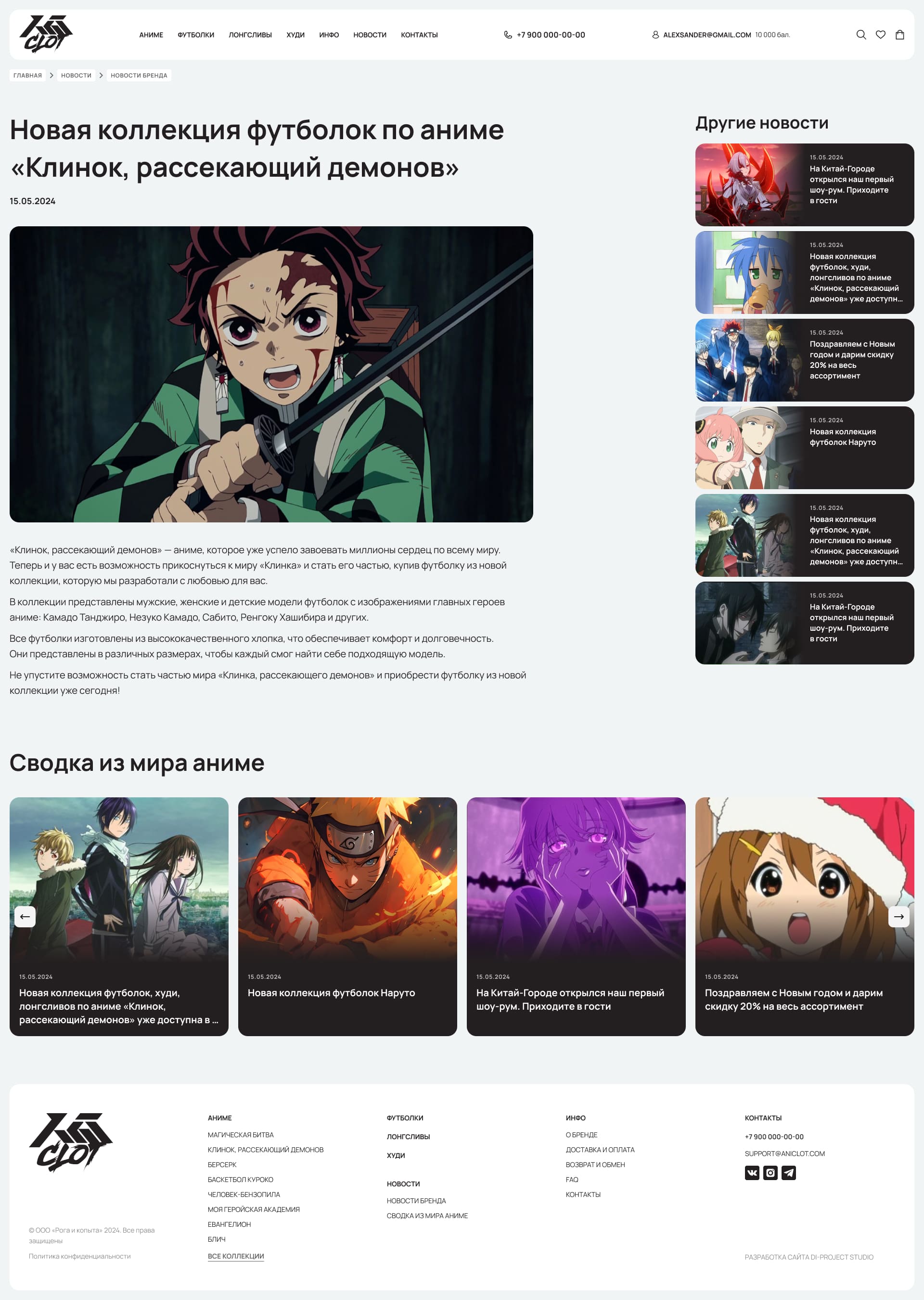 Акции магазин Aniclot